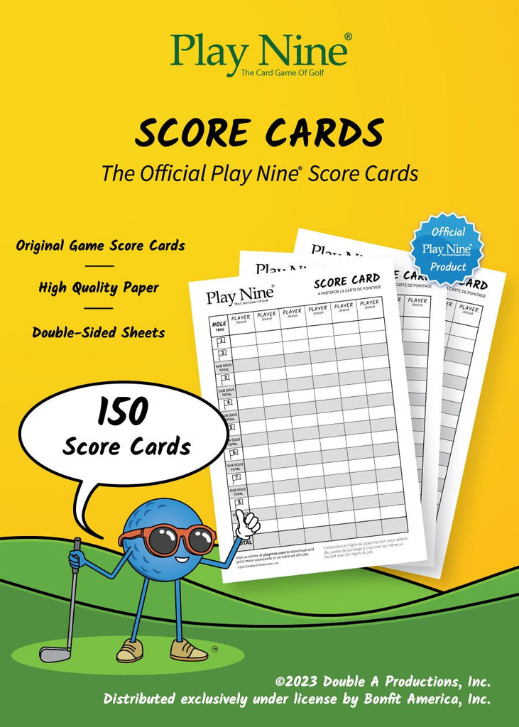 Play Nine, Score Card Sheet Pad, 3 Pack - Play Nine - play_nine_card_game_of_golf
