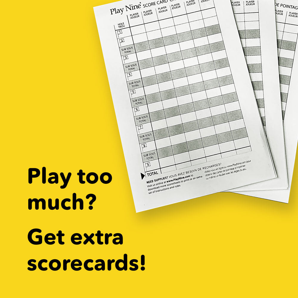 Play Nine - the card game of golf score cards